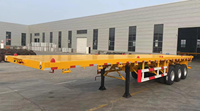 Remorque semi-plate à double essieu de 40 pieds avec suspension de bogie Matériau en acier