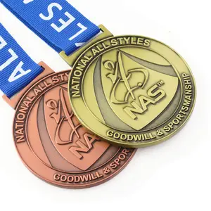 Medalla de trofeo deportivo, diseño personalizado, barato