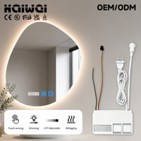 Interrupteur tactile personnalisé avec logo, mini 2+1, AC110-240V DC12V 12W, CCT, minuterie de dégivrage pour miroir de salle de bain et armoire
