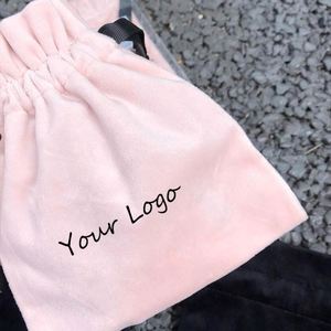 ODM & OEM Wholesale Soft Black Velvet <b>Drawstring</b> Bag Black Color Velvet Dust <b>Pouch</b> With Silk Ribbons - Product Image 4