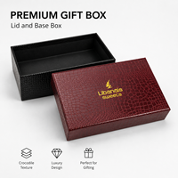 Boîte cadeau de luxe avec couvercle et base en texture crocodile, boîte d'emballage rigide avec logo personnalisé pour les bonbons et cadeaux haut de gamme