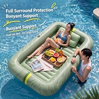 Lit flottant gonflable en PVC épais, matelas flottant portable pour adultes, pour bronzer en piscine intérieure ou extérieure
