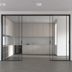 Portes coulissantes en aluminium EBON Houses, intérieur en acier, entrée suspendue, porte en verre <span class=keywords><strong>à</strong></span> ouverture par poussée, aluminium - Product Image 3