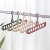 Porte-vêtements pliable en plastique à 9 trous, support mural pour vêtements, organisateur de placard, rangement de vêtements, porte-vêtements