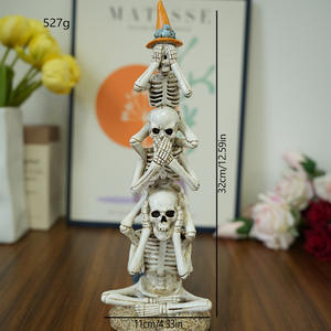 N'écoutez pas, ne regardez pas, ne parlez pas, Squelette conjoint Halloween Maison Miniature Squelette Décoratif Résine Ornement - Product Image 1