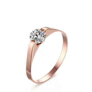 2019 nieuwe OBE sieraden rvs rose gold single crystal ring vrouw