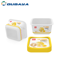 Vasos de plástico PP personalizados para helado, bote de yogurt con cuchara, 110ml