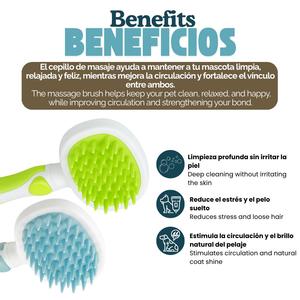 Pettine massaggiante in morbido silicone per cani e gatti, rosa, blu, verde, grigio, 19,5 cm x 9,2 cm - Product Image 6