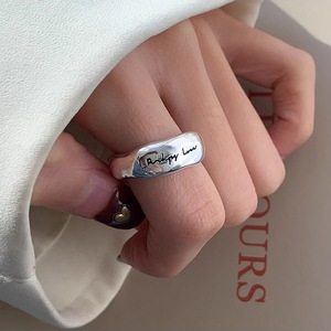 S925 Silver Letter <b>Ring</b> Women's Irregular <b>Open</b> Design Fashionable Everyday Wear Jewelry - Product Image 1