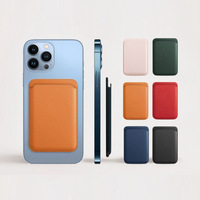 Dompet Kartu Magnetik Kulit PU Tempat Kartu Ponsel Magnetik untuk iPhone 12 13 14 15 16 17 Penutup Ponsel