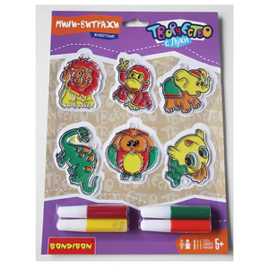 儿童动物工艺防晒器套装4色油漆装饰画儿童教室派对 - Product Image 1