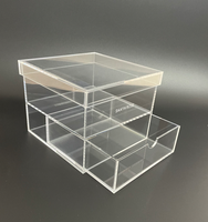 Boîte de rangement et d'exposition amovible en acrylique transparent hautement poli, écologique et recyclable, vente en gros