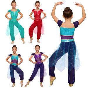 Traje de Danza del Vientre para Niñas de 6 a 16 Años, Estilo Princesa Árabe, Mono con Superposición, para Cosplay, Actuaciones, Fiestas, Competencias de Danza Latina y de Salón - Product Image 1