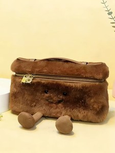 Bolsa <span class=keywords><strong>de</strong></span> Almuerzo con Diseño Minoritario LP, Otoño-Invierno 2025, Nueva Bolsa <span class=keywords><strong>de</strong></span> Peluche con Cara Sonriente, Linda Bolsa <span class=keywords><strong>de</strong></span> Cosméticos con Muñeca - Product Image 4