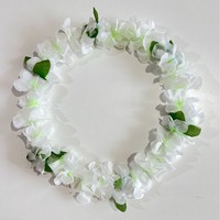 Perlengkapan Pesta Liburan Musim Semi, Aksesoris Foto Booth, Bunga Buatan Pastel, Kalung Lei Hawaii Plastik Warna Lembut