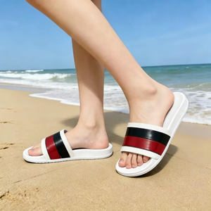 Sandalias Planas a Rayas de Diseño de Lujo para Mujer 2026, Pantuflas de Alta Gama para Exteriores, Sandalias de Moda al por Mayor - Product Image 6