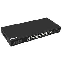 Switch Gigabit Ethernet de 24 Puertos, 4 Ópticos y 24 Eléctricos, Gestión de Red QoS, Capacidad de 56 Gbps, Modelo XH-8800-4S24F-GL