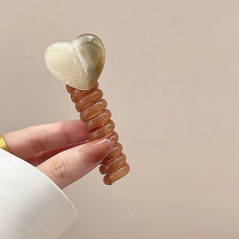 ผมรูปหัวใจ4เส้นผูกกาแฟสีขาว