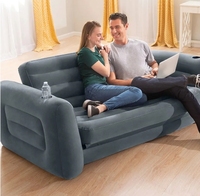 Canapé-lit gonflable 2 en 1 pour le camping en plein air Chaise de sommeil pliante en PVC à surface veloutée