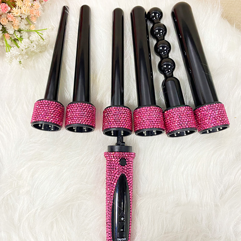 Частная торговая марка, профессиональные настройки высокой температуры со светодиодным индикатором, 6 в 1, сменная Плойка для завивки волос, Плойка для завивки волос