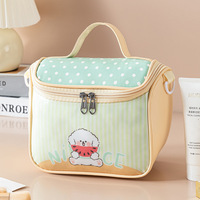 Sac de rangement portable en polyester, grande capacité, motif chat de dessin animé nuageux, style maisonnette mignonne, pour sac à main