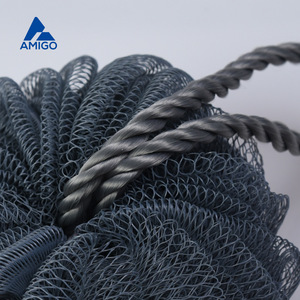 Éponge de bain Amigo 40g ovale en PP avec poignée en corde pour le frottement du dos et la création de mousse sous la douche - Product Image 3