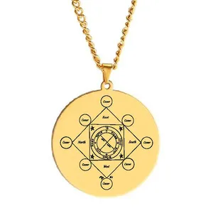 The Greater Key of Solomon FULL BOOK 1914 Edition Old Magic Grimoire Symbol Sigil Spell Amulet Stainless Steel Pendant Necklace