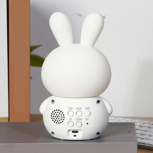 Veilleuse Lapin à Commande Tactile, Lampe Réveil <span class=keywords><strong>Horloge</strong></span> de Table, Entraînement au Sommeil, Silicone Doux, Chevet, Couleurs Changeantes, Chambre à Coucher, Cadeau de Pâques - Product Image 4