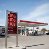 Letrero Electrónico LED para Gasolinera con Control Remoto RF, Tablero de Visualización Digital de Precios con Carcasa de Hierro Impermeable