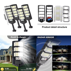 Đèn đường năng lượng mặt trời bán buôn, ngoài trời, tích hợp tất cả trong một, đèn đường thông minh năng lượng mặt trời 50W, đèn sân vườn năng lượng mặt trời ngoài trời cho đường phố - Product Image 2