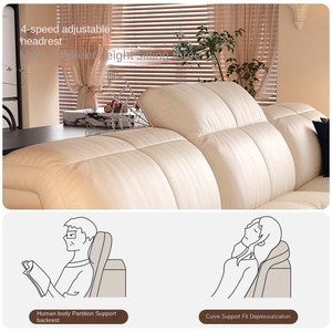 Divano Componibile Elettrico in Vera Pelle di Alta Qualità, Design Moderno, Regolabile e Retrattile per Soggiorno - Product Image 5