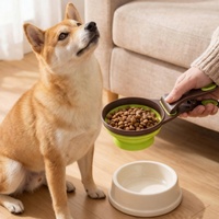 Silicone Pliable Réutilisable Animal Chat Chien Accessoires Produits Cuillère d alimentation de nourriture avec clip