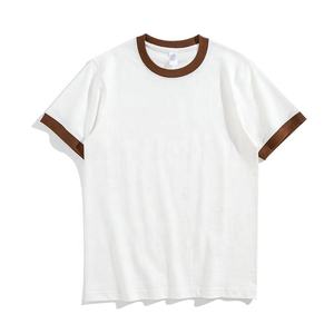 T-<span class=keywords><strong>shirt</strong></span> bicolore à coutures personnalisées Design Sense T-<span class=keywords><strong>shirt</strong></span> court à manches courtes de haute qualité 100% coton côtelé de couleur contrastée - Product Image 6