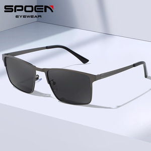 SPOEN Lunettes de soleil polarisées rectangulaires en métal UV400 pour hommes, protection solaire pour la pêche en plein air - Product Image 1