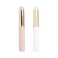 Mini pinceau à lèvres en silicone avec manche en bois, ultra-doux, anti-poussière, portable, applicateur de correcteur multi-usage, pour un effet mat