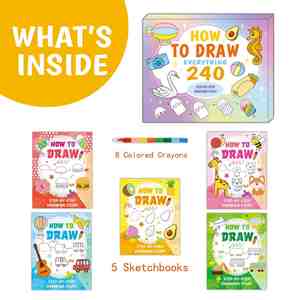 Kit de Libro para Colorear para Niños: Paso a Paso, Cómo Dibujar Animales, Comida, Autos y Fantasías Increíbles - Product Image 2