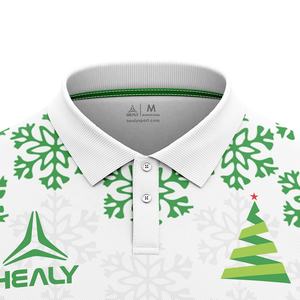 HEALY クリスマス フットボール ポロシャツ メンズ プロモーション カスタム デジタルプリント ドライフィット ポリエステル ポロシャツ - Product Image 5