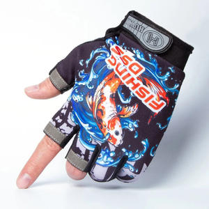 ถุงมือตกปลาทะเลแบบครึ่งนิ้วกันน้ำกันลื่นสำหรับตกปลาด้วยเหยื่อล่อพร้อมลายปลาคาร์พสำหรับใช้กลางแจ้งแบบไม่จำกัดเพศ - Product Image 1