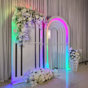 Furun arc de mariage en fer blanc personnalisé panneau de support de toile de fond multicouche pour fournitures de fête décoratives - Product Image 5