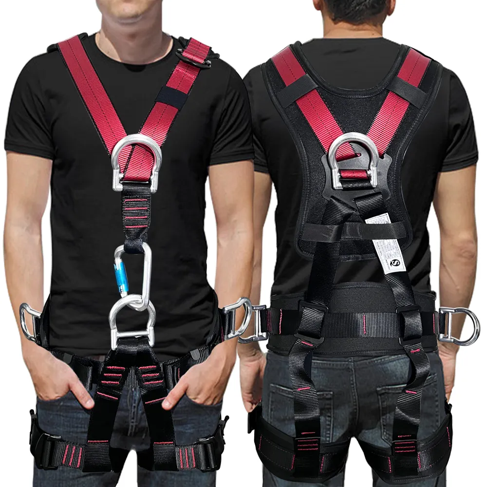 Ce High Strength Security Rescue Electrician Safety Belt Construction Working On Tower Climb Rope Full Body Safety Harness