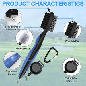 Brosse de golf multifonctionnelle à double face, brosse de nettoyage pour clubs de golf, mousqueton pratique, brosse de nettoyage pour clubs de golf - Product Image 5