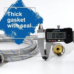 Tuyaux universels américains en acier inoxydable 304 pour lave-linge, 1,8 m, lot de 2, pour usage extérieur et hôtelier, tuyau rayé chaud et froid - Product Image 5