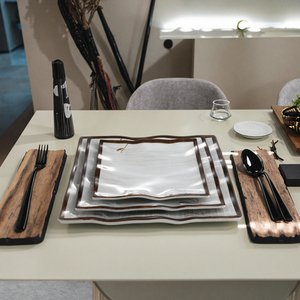 Cheap Price Reusable Chinese Style Custom Printed Melamine <strong>square</strong> <strong>Plate</strong> <strong>Set</strong> - Product Image 2
