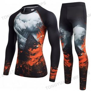 Couches de base pour hommes Vêtements de snowboard Ensemble de sous-vêtements thermiques Sport Long Johns Winter Gear Compression Suits for Skiing Running - Product Image 3