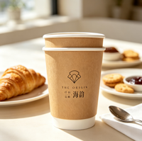 Gobelets en papier kraft blanc à double paroi avec revêtement en PE de bambou, certifiés BPI, avec logo personnalisé, jetables, pour les boutiques de boissons