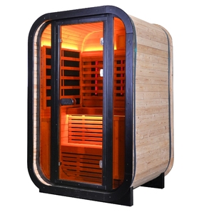 Modern Design Outdoor Cube Sauna for 2 Persons Steam Sauna Outdoor Cabin with Woodburning Heater Solid Wood Easy Operation - Product Image 4