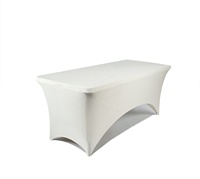 Vente chaude Rectangulaire Spandex Table Couverture Stretch Polyester Nappe pour mariage banquet fête hôtel restaurant