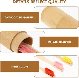 Cepillo de dientes de madera de bambú biodegradable respetuoso con el medio ambiente superventas Hotel cerdas suaves multicolores cepillo de dientes de bambú con logotipo personalizado - Product Image 2