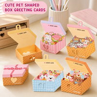 Carte de vœux personnalisée découpée sur mesure avec motif animal mignon, carte en papier imprimée sur mesure, fabricant OEM ODM