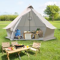 Tente yourte mongole de luxe 4 saisons en toile de coton imperméable avec poêle à bois portable élégante pour le camping 118 X 118 X79